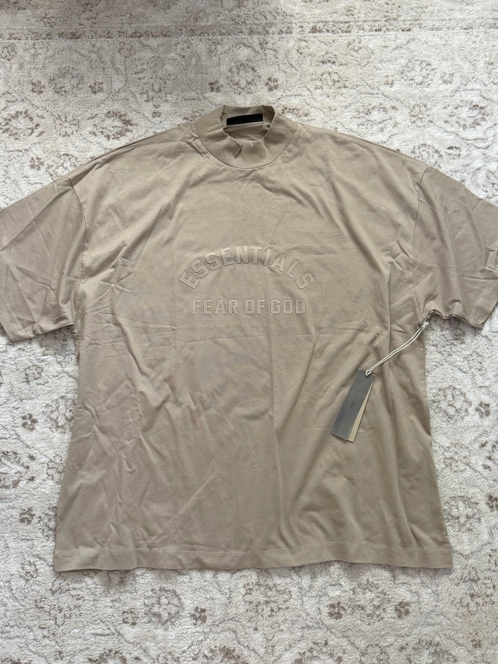 Essentials Fear Of God Mens Beige Oversized T-shirt